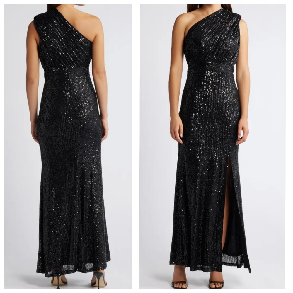 Vince Camuto Sequin One-Shoulder Gown New Year's eve dress